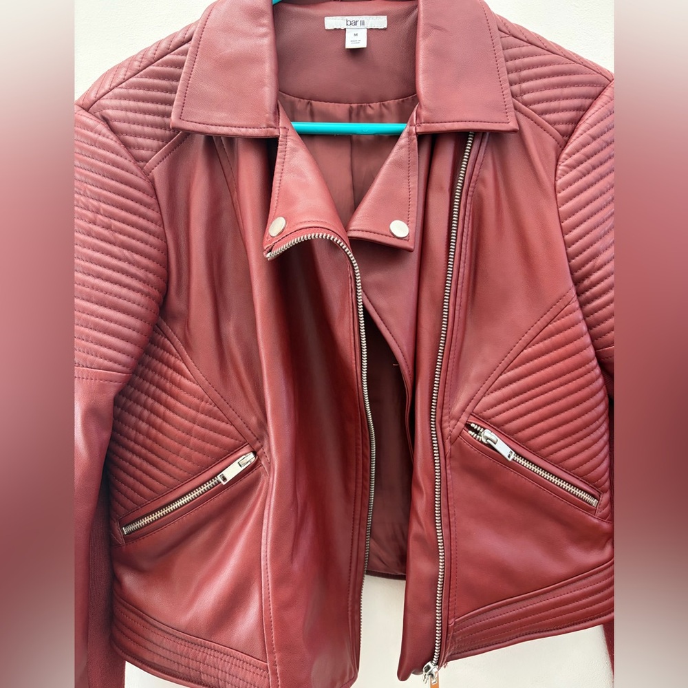 Burgundy Moto Jacket - Picture 2 of 12